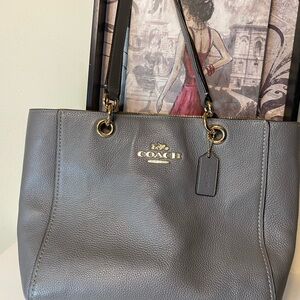 Coach Gray Leather Tote